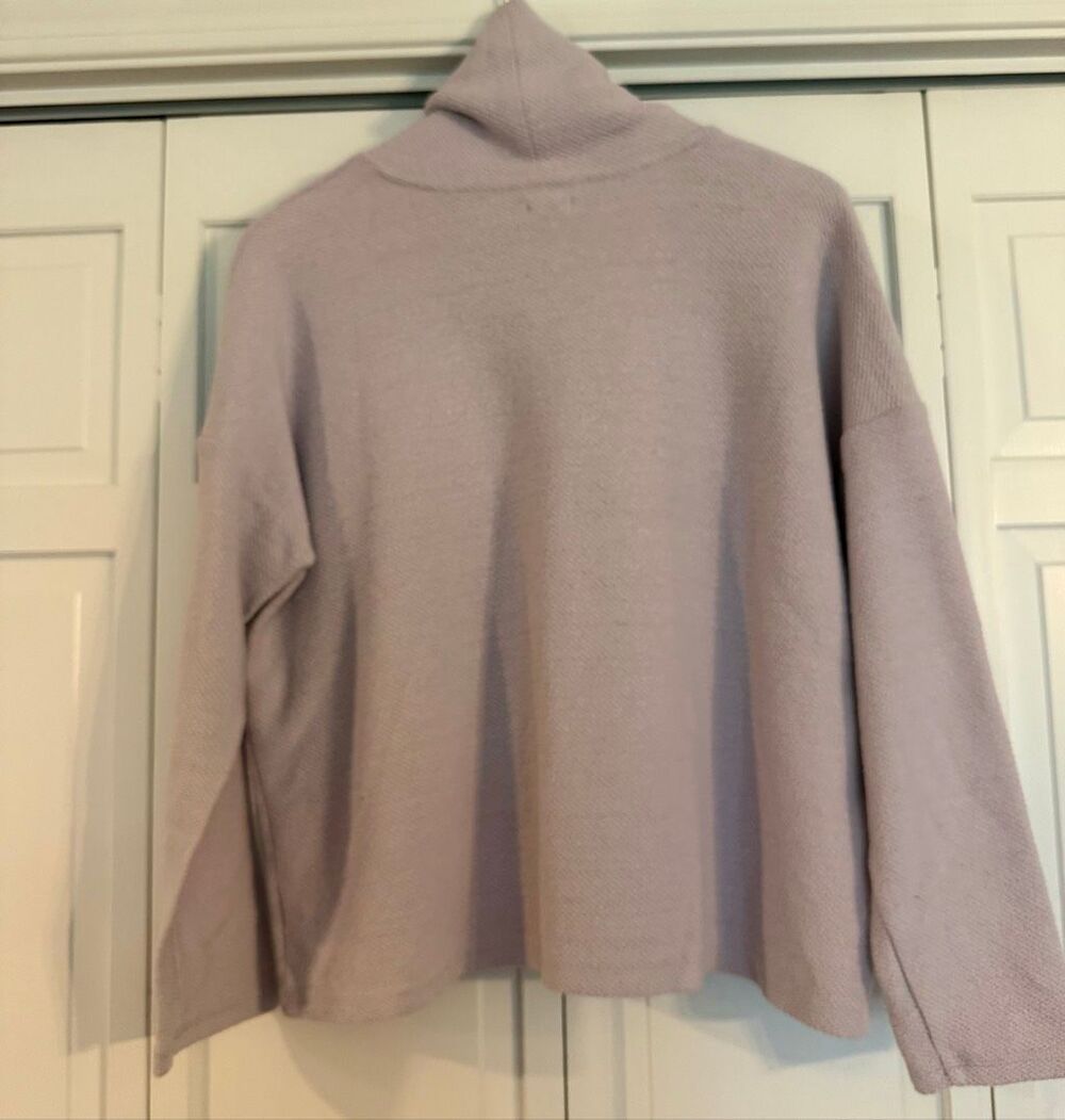 Aerie lavender cowl neck waffle knit sweater size small - Picture 5 of 8